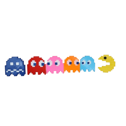 🟡 Pac-Man Completo | 7,5cm (cada) | Impressão 3D