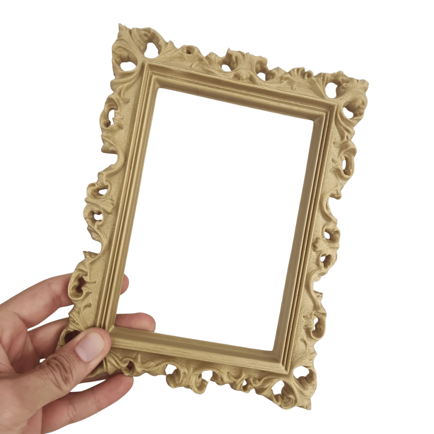🖼️ Moldura Clássica 3D Dourada M02 | 24cm | Impressão 3D